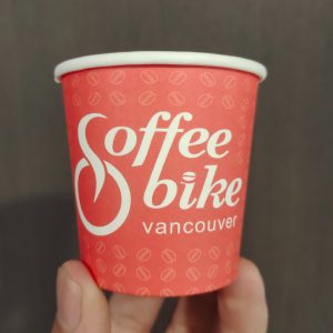 Custom branded paper cup with sippy lid