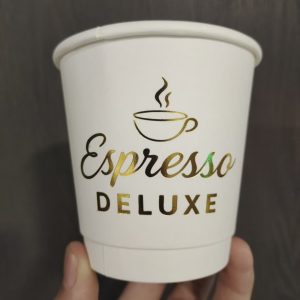 Deluxe Custom branded paper cup with sippy lid